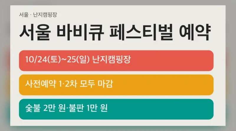 서울 바비큐 페스티벌 예약 안내: 2026 일정과 장소