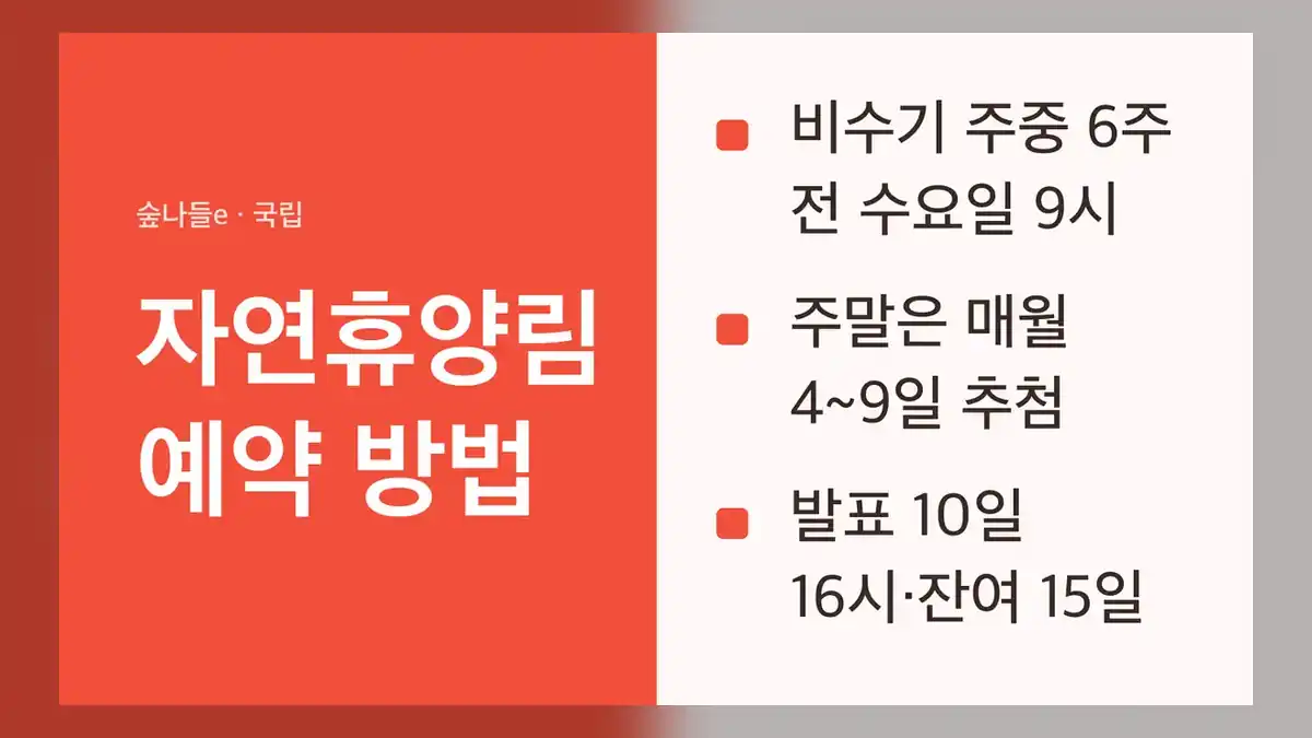 자연휴양림 예약 방법: 숲나들e에서 합니다