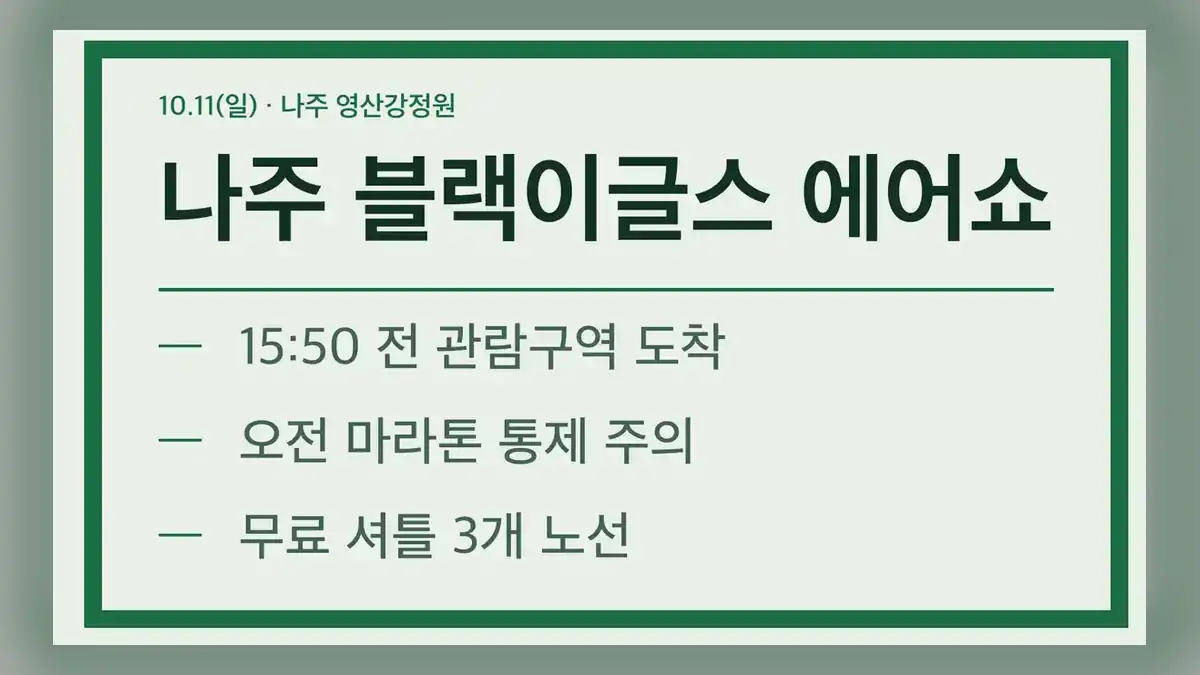 나주 블랙이글스 에어쇼 기본 정보