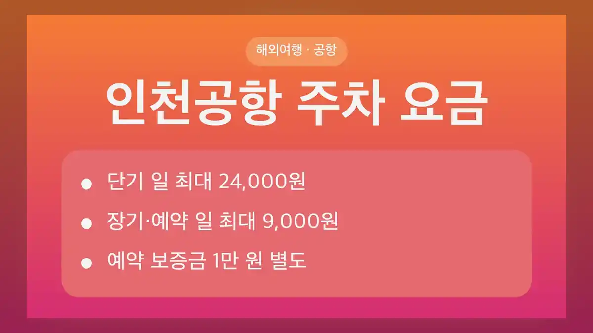 인천공항 주차 요금, 단기·장기·예약 비교