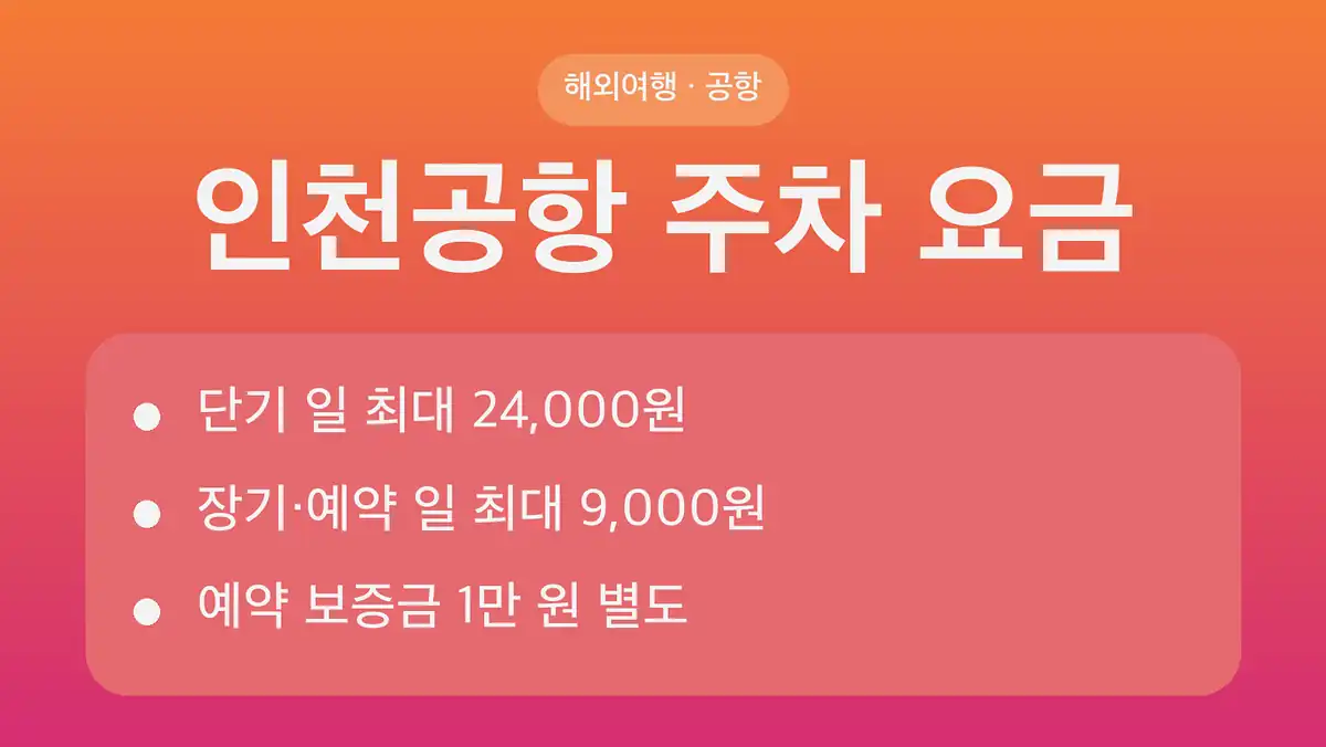 인천공항 주차 요금, 단기·장기·예약 비교