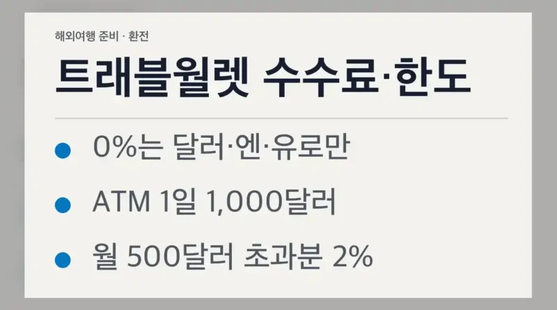 트래블월렛 사용법, 출발점, 수수료 구조