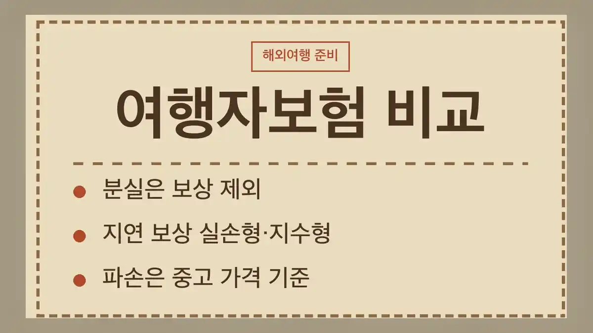 여행자보험 비교 전에, 보장하는 것부터