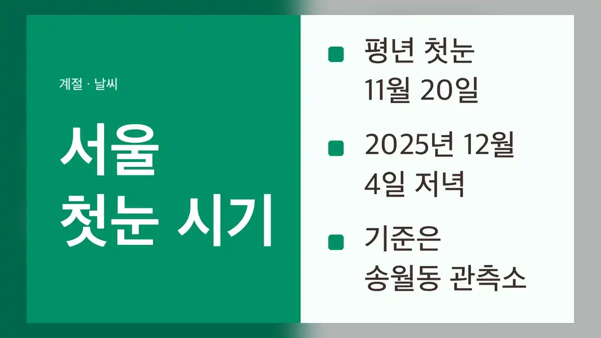 첫눈 시기, 기준, 서울은 어디서 어떻게 정하나