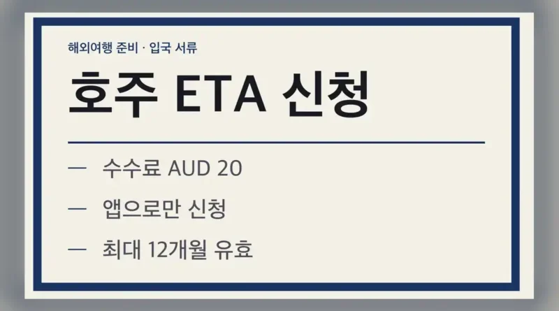 호주 ETA란 무엇이고 누가 신청하나