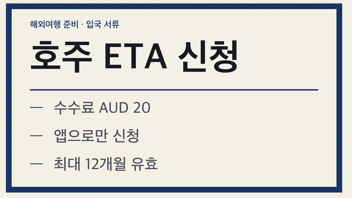 호주 ETA란 무엇이고 누가 신청하나