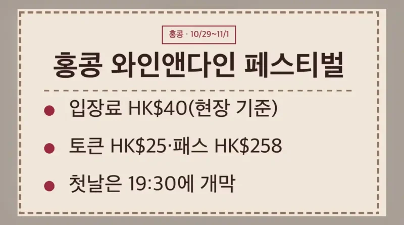 홍콩 와인앤다인 페스티벌 2026 일정과 장소